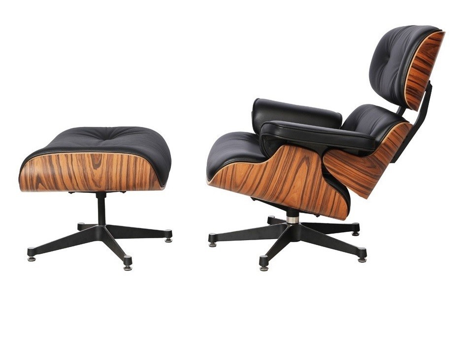 Rosewood Black Leather Lounge Chair, Eames Lounge Chair Original