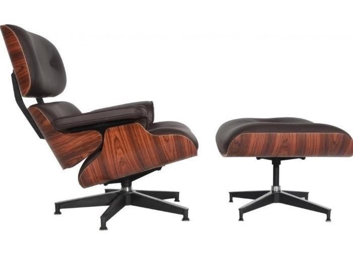Eames Inspired Rosewood Lounge Chair and Ottoman