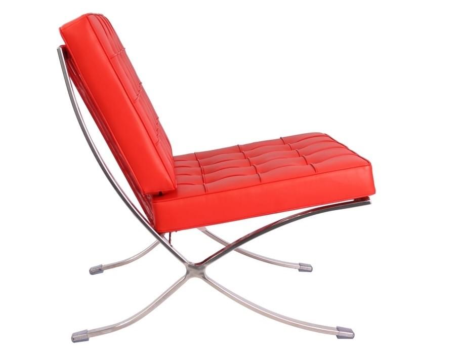 Barcelona Style Red Chair Inspired by Mies Van Der Rohe